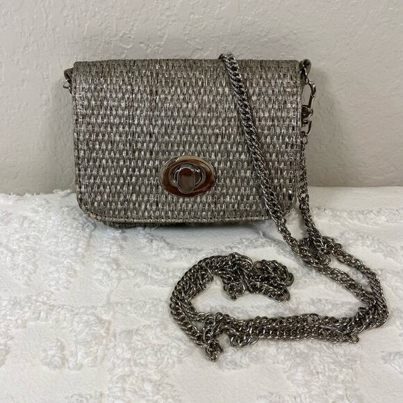 SHIRALEAH Mini Crossbody Bag Silver Evening Streetwear Punk Edgy Biker Goth - Picture 1 of 9
